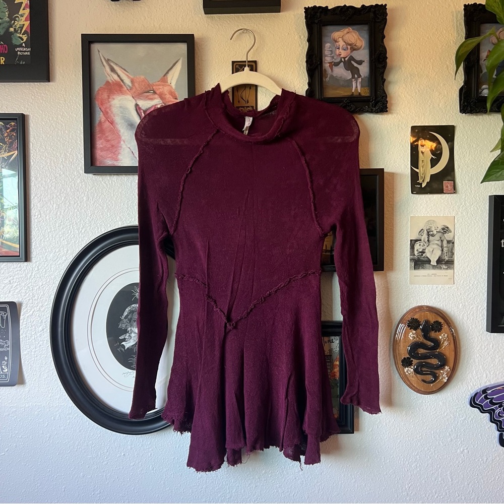 vintage y2k intimately free people raw hem tunic